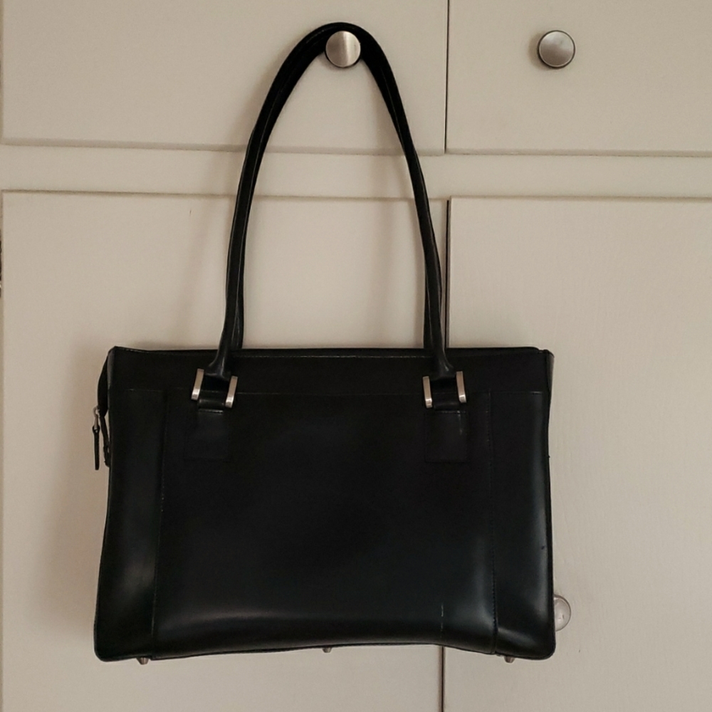 Samsonite black leather business laptop organizer carry on tote hand bag NEW